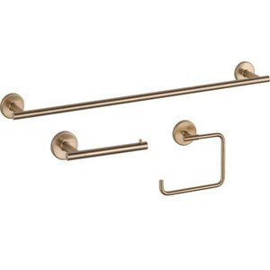 DeltaTrinsic 3-Piece Bath Hardware Set with 24 in. Towel Bar, Toilet Paper Holder, Towel Ring in Champagne Bronze