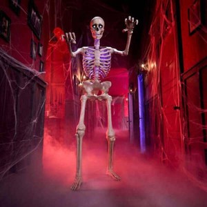 Home Accents Holiday6.5 FT Grave & Bones Animated LED App Controlled Ultra Skelly with LCD LifeEyes