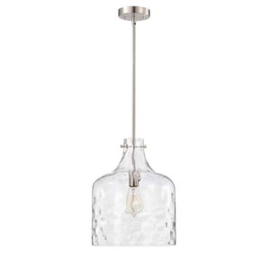 Daelan 12 in. 1-Light Indoor Satin Nickel Finish Pendant Light