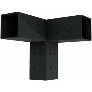 WILD HOGLINX 4 in. TriFit Black Steel Corner Bracket Pergola for 4x4 Wood Posts (2-Pack)