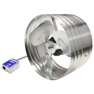 Master Flow1600 CFM Silver Electric Powered Gable Mount Gable Louver Vent