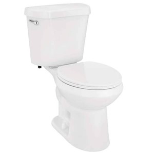 Glacier Bay12 in. Rough In 2-Piece 1.28 GPF Single Flush Round Toilet in White, Seat Included