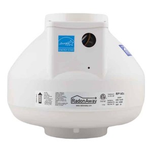 RadonAwayRP145C 4 in. Inlet and Outlet Inline Radon Fan in White with 1.7 in. Maximum Operating Pressure