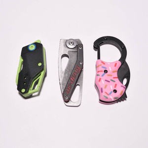 3 Mini Keychain Style Folding Knives Snap On, True, Unbranded