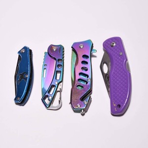 4 Purple Blue Folding Knives