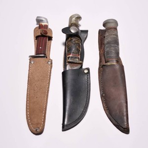 3 Vintage Fixed Blade Knives Unbranded