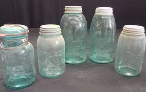 ANTIQUE AQUA-BLUE JARS