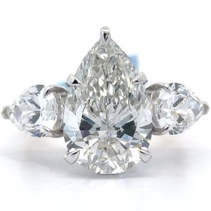 7.34 Carat Diamond Pear Three-Stone Ring in 14k Yellow Gold $12,375 Retail VIDEO
