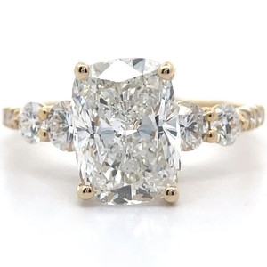 4 Carat Diamond Radiant Hidden Halo Ring in 14k Yellow Gold w IGI REPORT VIDEO