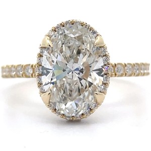 NEW 3.50 Carat Oval Hidden Halo Pav Ring in 14k Yellow Gold w IGI Certificate VIDEO