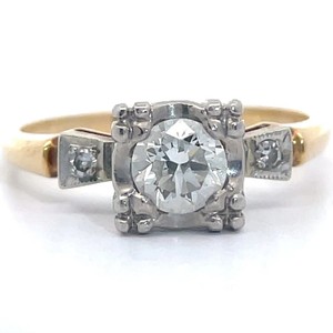 Vintage Estate 0.55 Carat Natural Diamond Ring in 14k Two-Tone Gold VIDEO