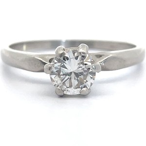 0.70 Carat Natural Diamond Round Solitaire 6-Prong Ring in Platinum VIDEO