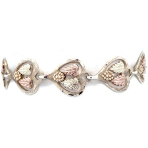 Black Hills Gold Filigree Leaf Link Chain Bracelet in Tri-Color Gold VIDEO