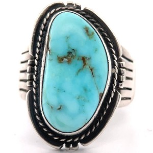 Signed P SANCHEZ Fine Quality Turquoise Navajo Ring VIDEO