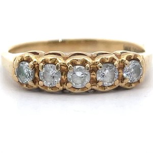 5-Stone Cubic Zirconia Ring in 14k Yellow Gold VIDEO