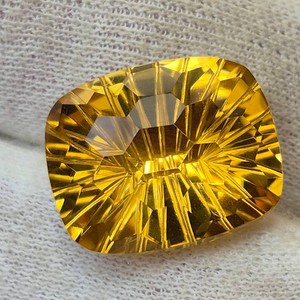 19.02 Carat Natural Citrine Honeycomb Starburst Cut Retail $1,235