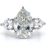 7.34 Carat Diamond Pear Three-Stone Ring in 14k Yellow Gold; $12,375 Retail *VIDEO*