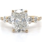 4 Carat Diamond Radiant Hidden Halo Ring in 14k Yellow Gold w/ IGI REPORT *VIDEO*