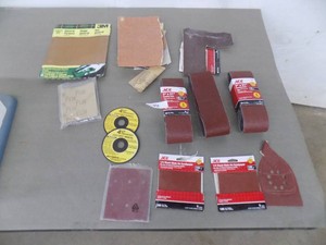 Lot of Sandpaper   Sanding belts  3  21  Cut-off wheels  General purpose  14 sheet stick-on