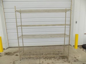 Metal Rack  Adjustable   18 D  6 W  75 H  4 Shelves