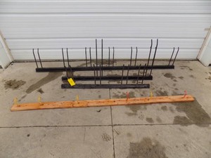 3 Steel Garage Racks  1 Wooden
