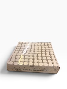 Lot of 500 20 mL Disposable Scintillation Vials  5 Sealed Trays of 100  New Old Stock