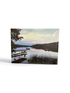 canvas print of a calm lake at dusk
