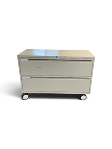 Set of 3 two-drawer mobile lateral metal filing cabinet