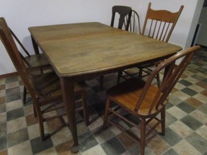 Queen Anne Dine Table, Chair Collage
