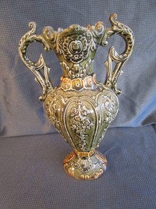 Majolica Ceramic Urn, Chipped