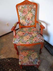 Queen Anne Style Chair & Footstool