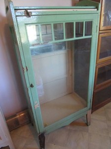 Curio Cabinet, Single Door, Mirrored Top
