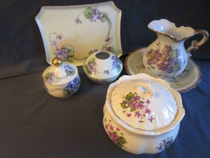 Violet Themed Lefton & Limoges