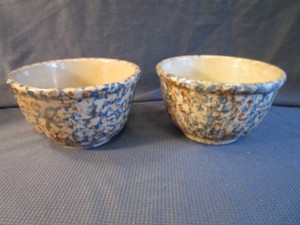 Spongeware Paneled Bowls