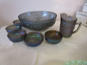 Imperial Carnival Bowl, Sauce Dishes, Pitcher