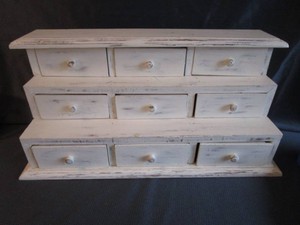 Tiered Distressed Cabinet