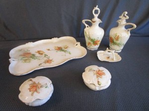 Dresser China Tray, Ring Holder, Cruets