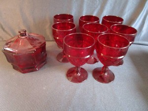Ruby Goblets & Candy dish
