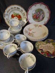 Limoges Plates, Cups, Saucers