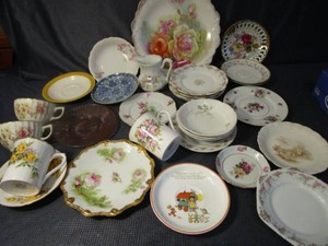 Plates, Saucers, Limoges, Pink Depression