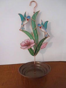 Stained Glass Bird Feeder, New