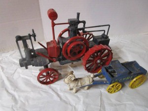 Toy Cast Steam Engine, Cast Goat Wagon
