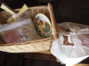 Chicken Embroidered Caf Curtains, Plate