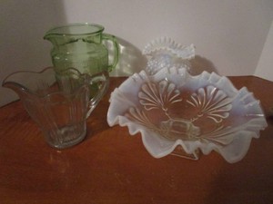Opalescent, Fenton, Green Depression