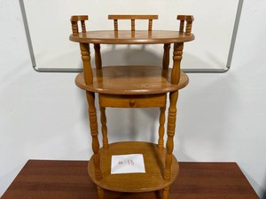 3-Tier Oak Plant Stand with Drawer