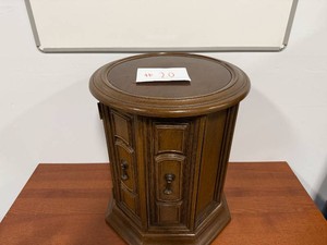 Octagon Drum Side Table with Storage