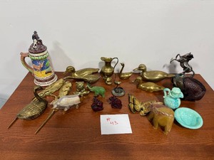 Mixed Figurine Lot  Brass Ducks, Stein & More