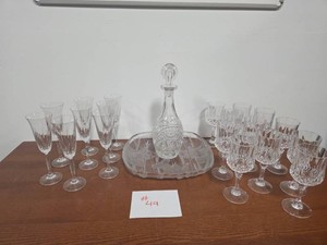 Stemware Lot with Decanter & Tray
