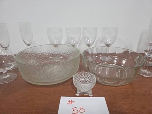 Glass Bowls & Stemware Lot