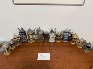 Large Lot of Lidded Beer Steins